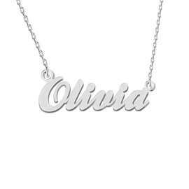 GR35Z9 Olivia Name Necklace Silver for Women Dainty Letter Pendant Jewelry Necklace for Mother