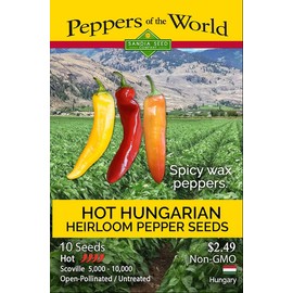 Hot Hungarian Wax Pepper 10 Seeds - Heirloom Non-GMO