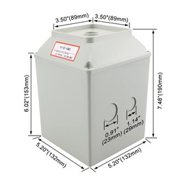 Baomain Master Switch Exterior Box, Protective Enclosure for LW28-125/4 Rotary Changeover Cam Switch, Fits 125A 660V 2/3/4-Pole Switches, Panel Size 89x89mm