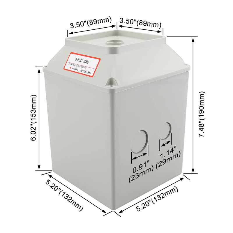 Baomain Master Switch Exterior Box, Protective Enclosure for LW28-125/4 Rotary
