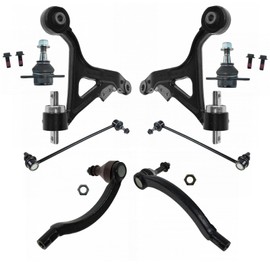 TRQ Front Steering & Suspension Kit Ball Joint Control Arm Sway Bar Stabilizer Link Tie Rod Compatible with 2007-2009 Volvo S60