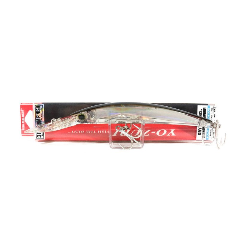 Yo-Zuri Crystal 3D Minnow Deep Diver Lure, Silver Black, 5-1/4-Inch