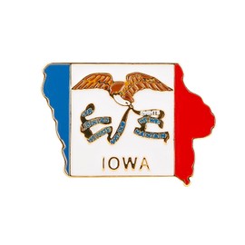 Iowa State Shaped Map Lapel Metal Pin Enamel Brooch Keepsake Beautifully Designed for Backpack Hat