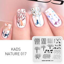 Rolabling Nail Stamping Plate Nature Fox Cute Stamp Plate for Nail Art Stamping Image Template Manicure Stencil DIY Tools (NA017)