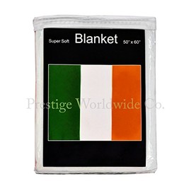 Irish Flag Fleece Blanket 5 ft. x 4.2 ft. Flag of Ireland Travel Throw Cover Tricolour