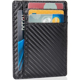 LinsCraft Slim Minimalist Wallet, Small Leather Front Pocket Wallets, RFID Blocking, Credit Card Holder for Men Women
