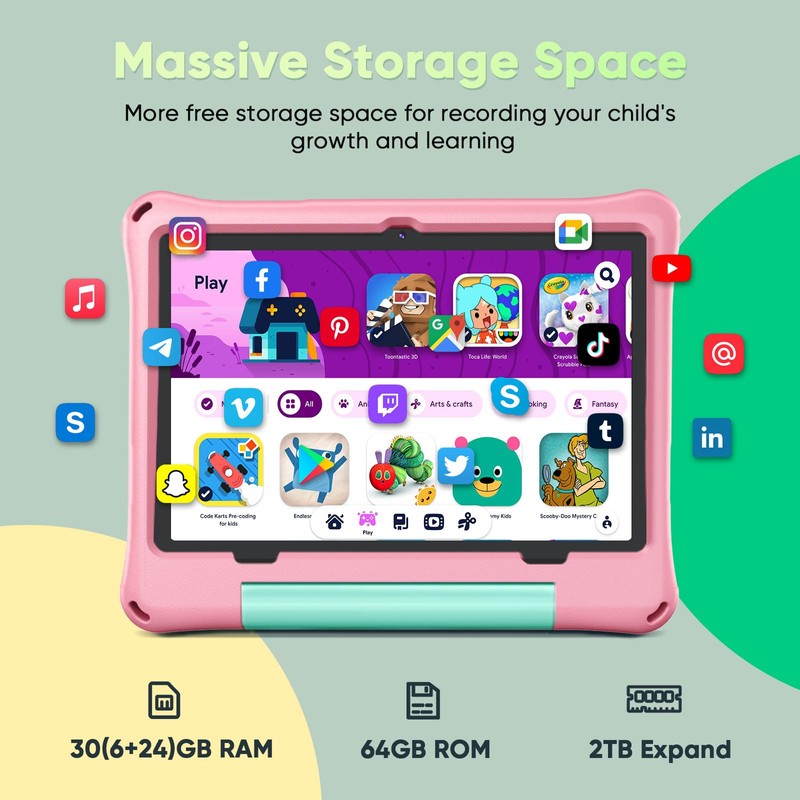 aiprotablet Kids Tablet, Android 16 Tablet for Kids 10 inch