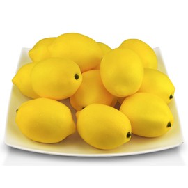 JEDFORE - Limones Artificiales de imitación realistas, pequeños Limones de Frutas Falsas para el hogar, Cocina, Boda, Fiesta, decoración, fotografía, Juego de 12 Piezas (Amarillo)