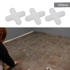 EMSea 5mm/0.19inch Cross Shaped Tile Leveling System Spacer Plastic Tiling Tool for Spacing of Floor Wall Tiles White 500 Pcs