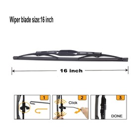Windshield Wiper Blade Replacement For Mercedes-Benz 2002-2008 G500 2009-2018 G550 2013-2018 G63 AMG 2015-2018 G65 AMG 16+16 Inchs Front Windscreen Wiper Blade and 15 Inchs Rear Window Wiper