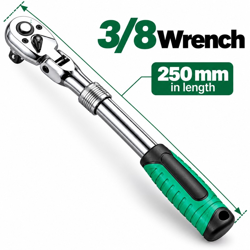 Drive Ratchet Wrench for Garage Repairs - 72-Tooth Flex Head