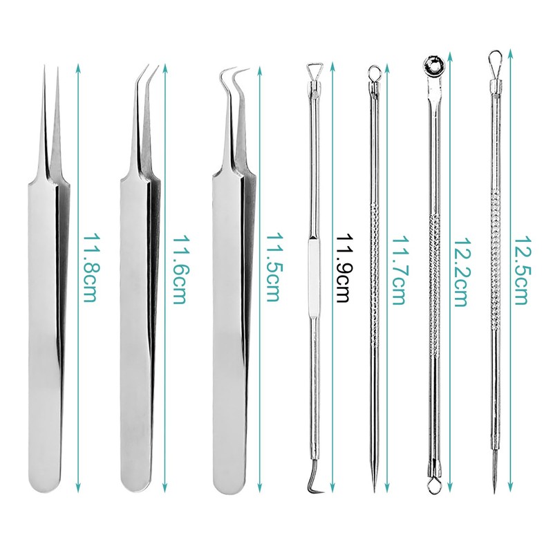 iCovalescent Pack of 7 Blackhead Remover, Pimple Squeezing Tool, High-Quality