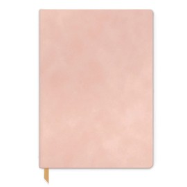 Designworks Ink Vegan Suede Flexible Journal Notebook with 192 Lined Pages and Ribbon Marker for Work, Writing, Journal, 5.75 x 8 Inch, Dusty Blush Journal