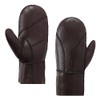 MGGMOKAY Women Leather Mittens Shearling Sheepskin Fur Lined Winter Mitten