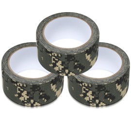Engrowtic 3 Rolls 2" x 32 ft Camo Tape, Self-Adhesive Protective Camo Duct Non-Reflective Camouflage Fabric for Outdoor Hunting, Military