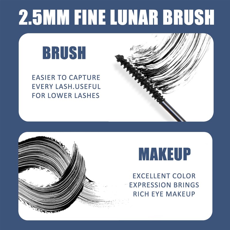 Waterproof Smudge-Proof Black Mascara for Sensitive Eyes, Hypoallergenic, Lengthening &