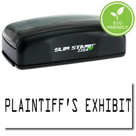 Large Pre-Inked Plaintiffs Exhibit Stamp, Stock Message Stamp, Black Ink, Ideal for Legal Aide - Durable, 7/8 x 2-1/4 Size - Ideal for Legal Documents, Court Papers, and Office Use