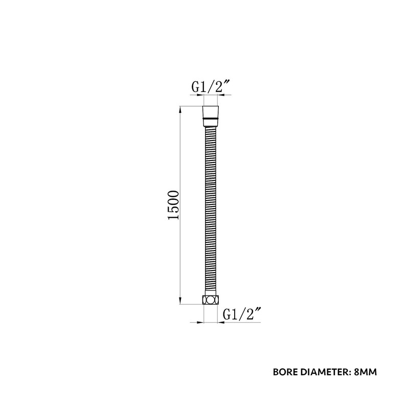 ENKI, H15, Shower Hose, Black, Flexi Bathroom Shower Head Hose