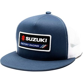 Factory Effex Suzuki Factory Snapback Trucker Hat Navy Blue/White