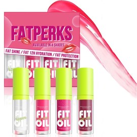 LUHI 4 Colors Esmalte de labios con aceite de , lip oil,brillo labial,maquillaje gloss,set de gloss para mujer,juego de de labios hidratante...       