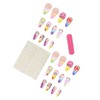 24Pcs Spring Summer Press on Nails Medium Almond Flower Fake