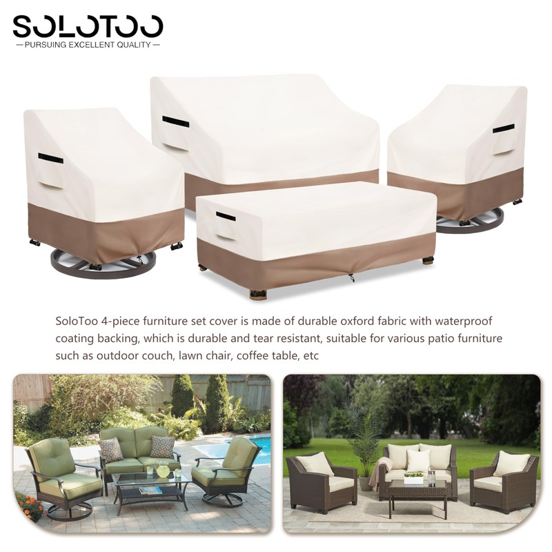 Patio Furniture Covers Waterproof 4 Piece, Extra Small