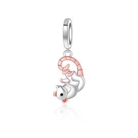 Possum Charms for Women - 925 Sterling Silver Opossum Charm Cute Possum Beads for Bracelet Animal Possun Theme Jewelry Gifts for Daughter Lover