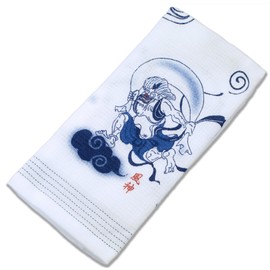 24364 Imabari Towel, Face Towel, Cloth Goyomi, Fujin and Raijin, 13.0 x 39.4 inches (33 x 100 cm)