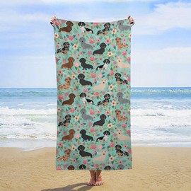 NZCVRFZE Dachshund Sausage Dogs Microfiber Beach Towels Oversized Soft Beach Blanket Absorbent Bath Towels Pool Towels Travel Beach Towels for Kids Adults