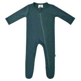 KYTE BABY Soft Bamboo Rayon Footies, Zipper Closure, 0-24 Months (6-12 Months, Emerald)