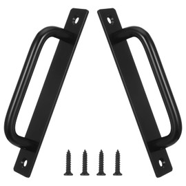 Teaaha 2 Stück Griff Schiebetür, Scheunentor Griff, Griffe Aus Legierung, Schiebetürgriff Mit Platte, Schranktürgriffe, Schwarze Griffe, Für Türschrank, Küchen, Möbel, Gartentor, Schuppenschranktür