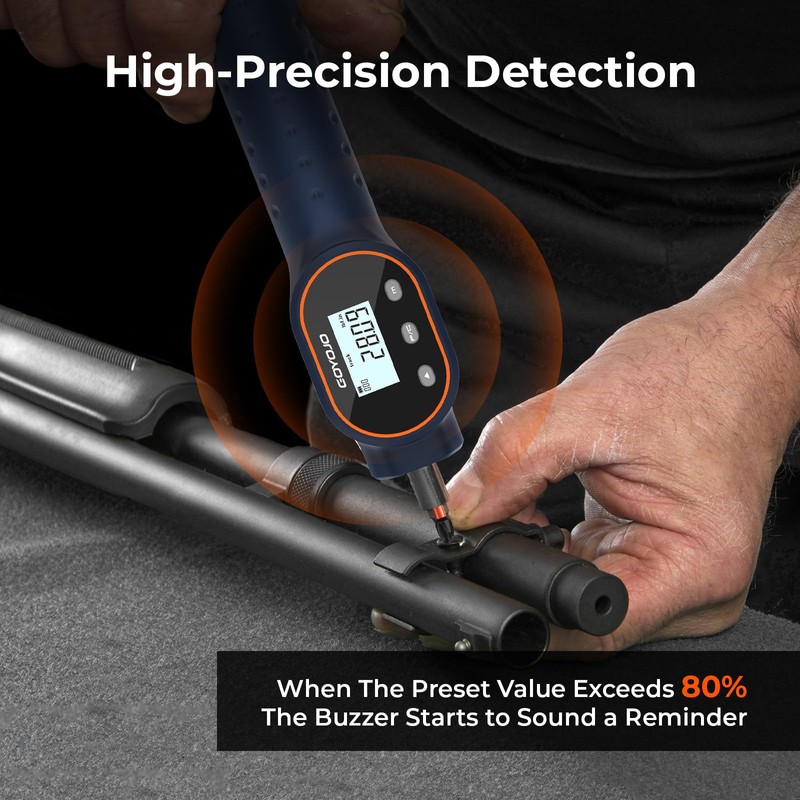 Digital Torque Screwdriver 7.08–70.8 in-lbs, with Strong Magnetic Bits, Buzzer,