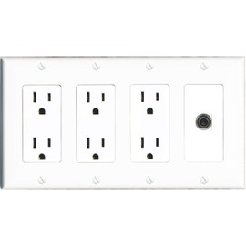 RiteAV 3-5MM Wall Plate 4 Gang with 3 x 15A Duplex Power Outlets