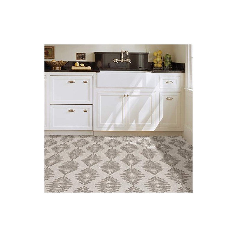 FloorPops FP3298 Foliage Peel & Stick Floor Tiles, Neutral