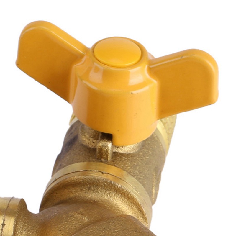 G1/2 Brass Garden Irrigation 2 Way Double Tap Hose Adapter