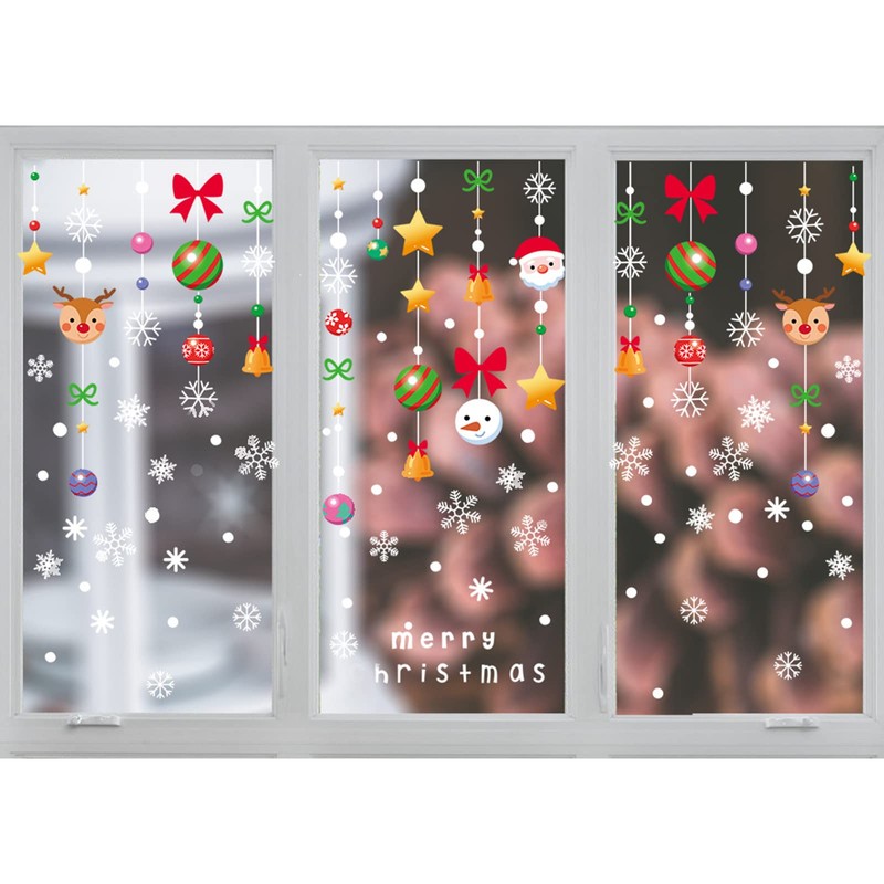 BSITSSS 106 Pcs Christmas Window Stickers, Christmas Window Clings Christmas