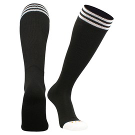 TCK Prosport Striped Tube Socks (Black/White, Small)