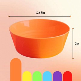 Haploon Kids Colorful Snack Bowl Set 24 Pcs 4.65 x 2 In Cereal Bowls and Toddler Bowl Set BPA Free Microwave Safe, 6 Color Kids Plastic Bowls for Salad Dessert Soup Bowl Salad Dessert