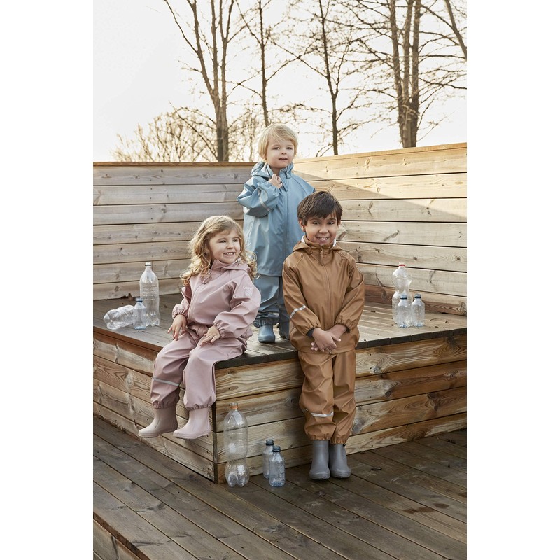 Celavi Girls' Basic PU Rainwear Set, Misty Rose