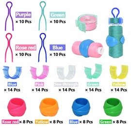 142 Pcs Bobbin Clamps Holders Thread Buddies, Bobbin Holder Clips Color Thread Clips Holder Silicone Spool Huggers Thread Holders for Embroidery Quilting Sewing Accessory Thread Spool Organizing