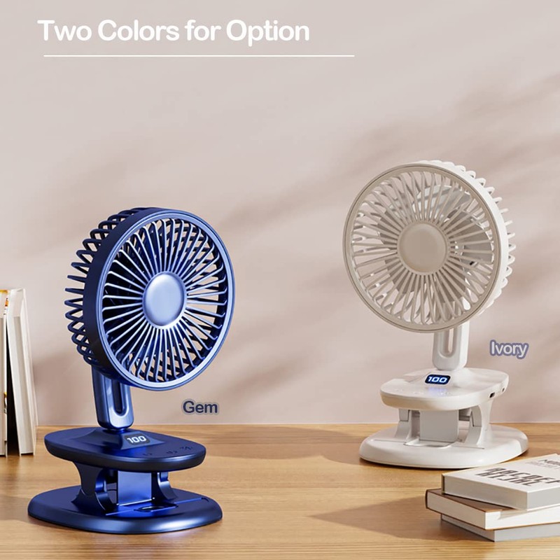 HUAHAT HuaHat 5” Portable Table Fans with Clip 120° Oscillating