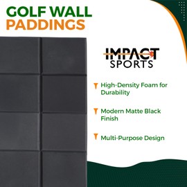 Impact sports Golf Simulator Wall Padding – Durable Sound Proof Foam Panels for Walls, 8 Pack