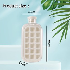 800ML My Crush Cup, YFJOLEN 2 in 1 Ice Cube Water Bottle with Straw for Cool Summer, Zero Touch Press Ice Cube Mold Tray for Coffee Juice Gym Outdoor Travel