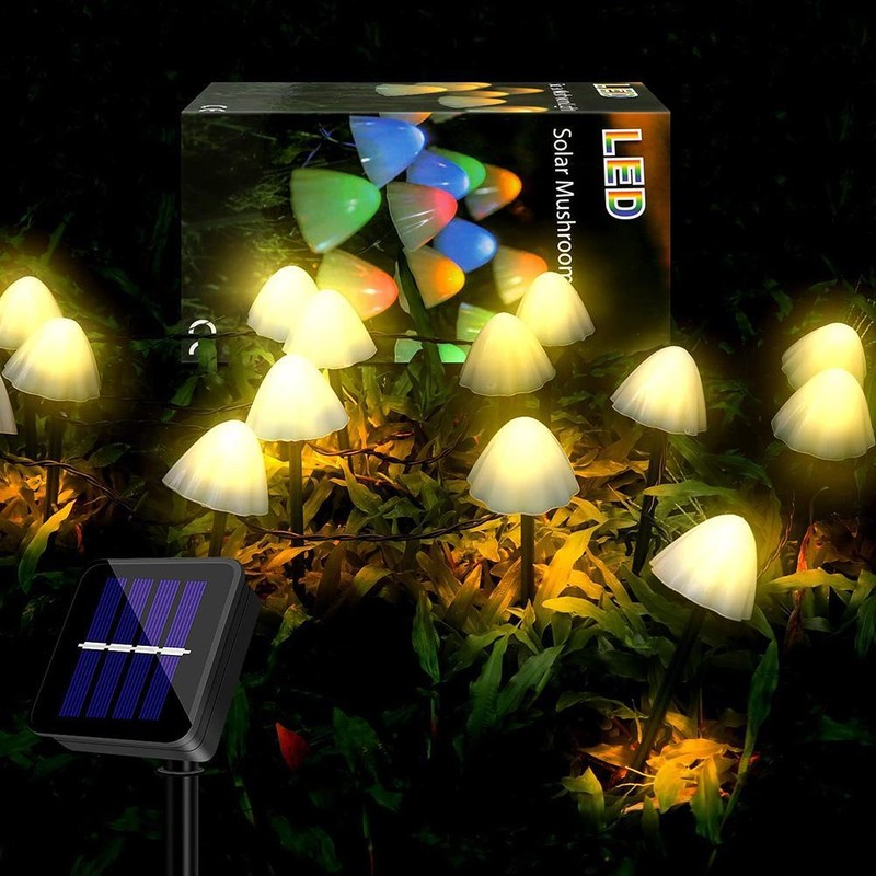 Solar Fairy Lights Outdoor LED Solar Light Mushroom String Light