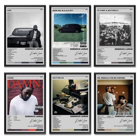 KUNYOS Kendrick Lamar Poster Unframed (Set of 6) Album Cover Posters Music Canvas Posters 08x12inch(20x30cm) Style-2