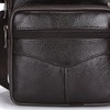 Business Shoulder Bag Black Cowhide Metal Zippers Large Capacity Business