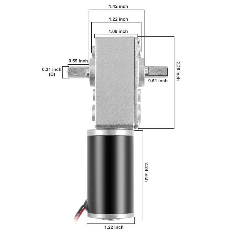 uxcell Double Shaft Worm Gear Motor DC 12V 5RPM High