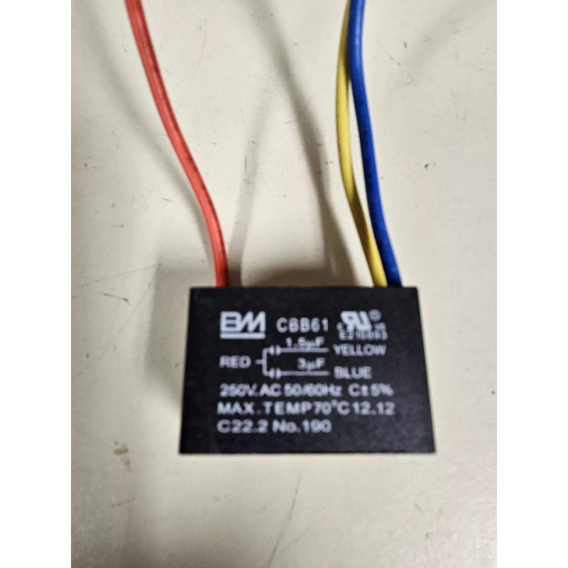 Hunter Ceiling Fan Capacitor Three Wire Red + Yellow At