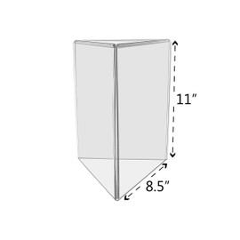 Marketing Holders 8.5"w x 11"h Restaurant Menu Frame 3 Sided Table Top Frame Poster Display Literature Notices Instructions Advertisements Signage Holder Qty 4