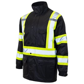 JORESTECH Parka Jacket style Hi Vis with contrast reflective tape and X on the back size, CSA and ANSI Compliant